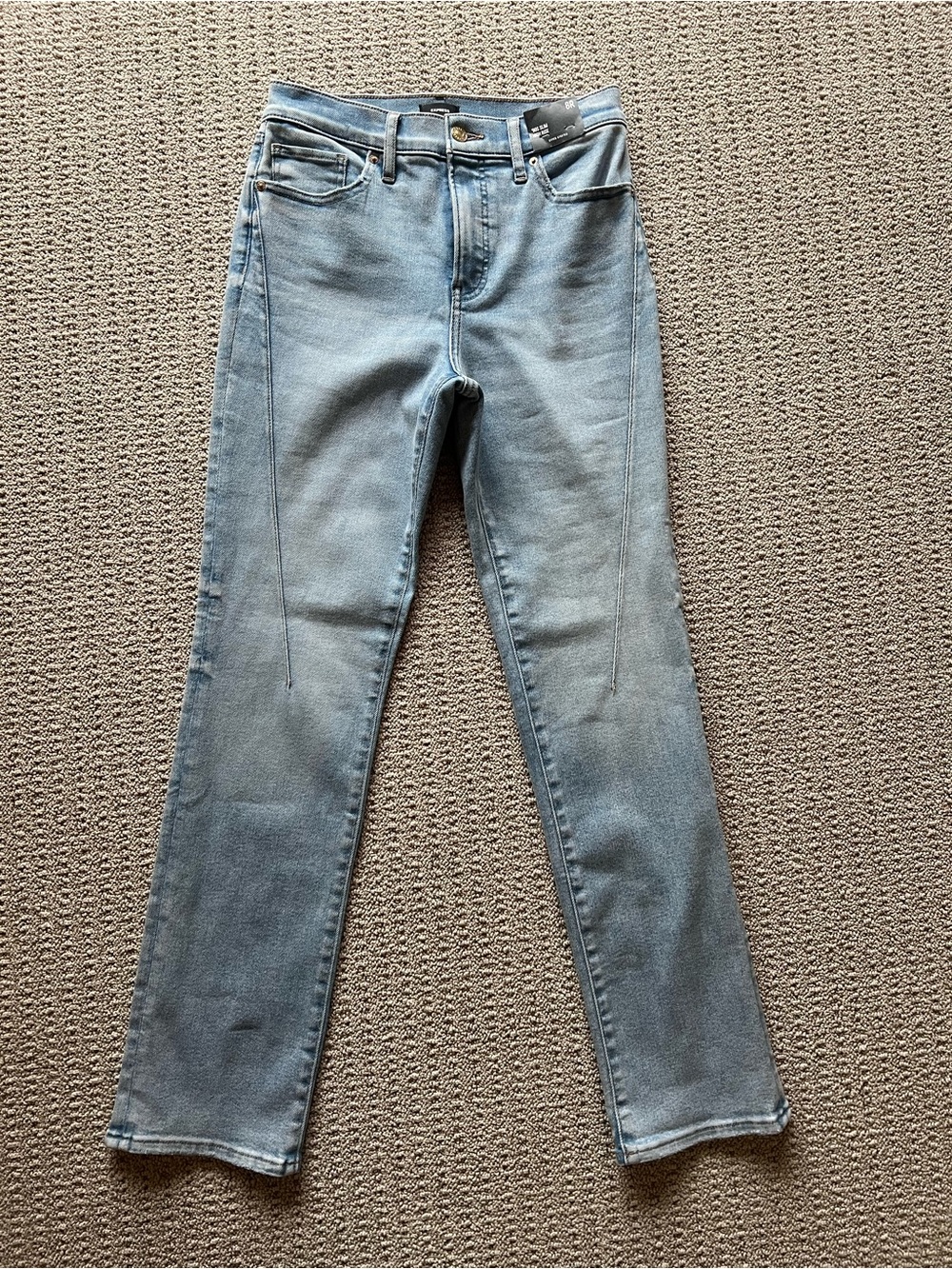 Womens Express high waisted light wash seamed 90s slim jeans. Sz 8 regular